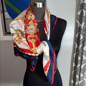 Vintage Key Pattern Silk Scarf